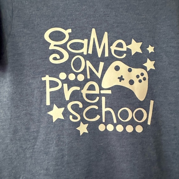 Boys Size 3T Gray T-Shirt - “Game on Preschool” - Kids Graphic T-Shirt - Picture 4 of 7